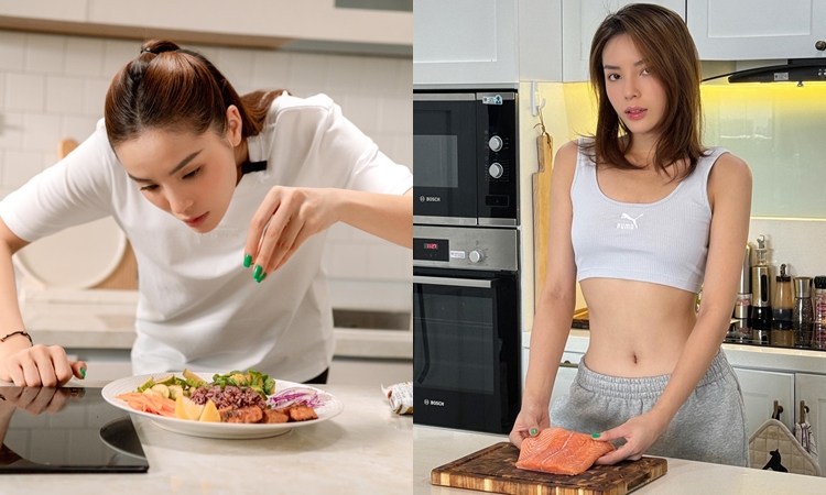 Kỳ Duyên vào bếp thực hiện món healthy giữ dáng